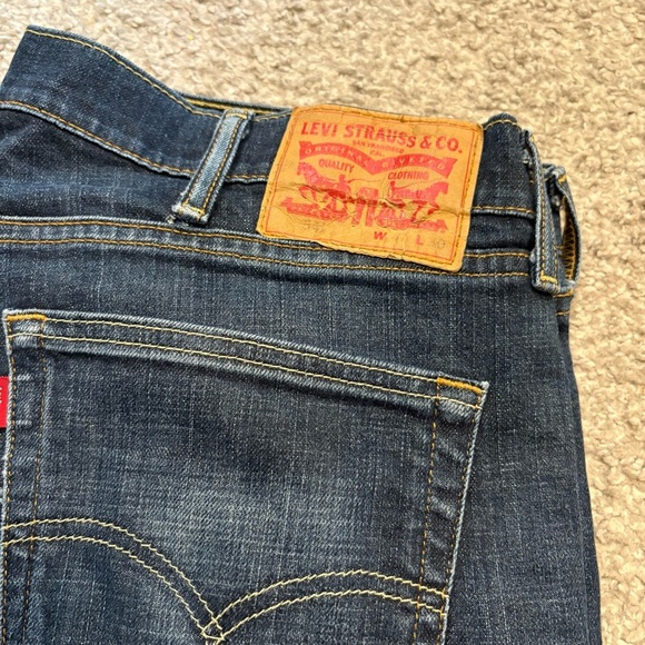 Levi's Men's 505 Regular Indigo Straight Jeans 40x30 Denim - Picture 2 of 5